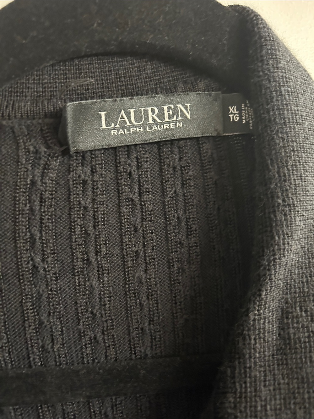 Lauren Ralph Lauren Charcoal Cable-Knit Polo - Picture 2 of 3